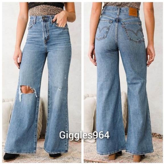 Levi's High Loose Flare Jeans in Take Notes - Picture 1 of 16